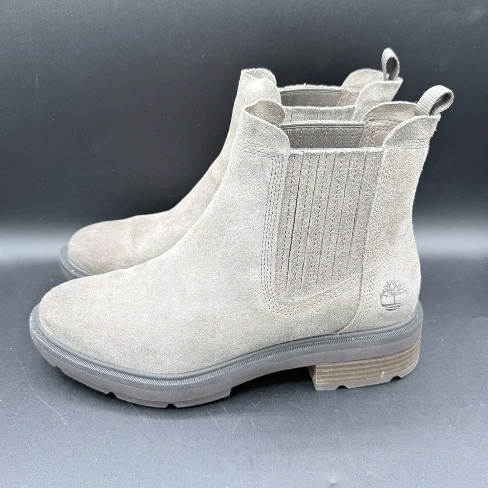 Timberland Women's Brimfield Mid Chelsea Boots Gray‎ Suede Size 7.5 NWOB New